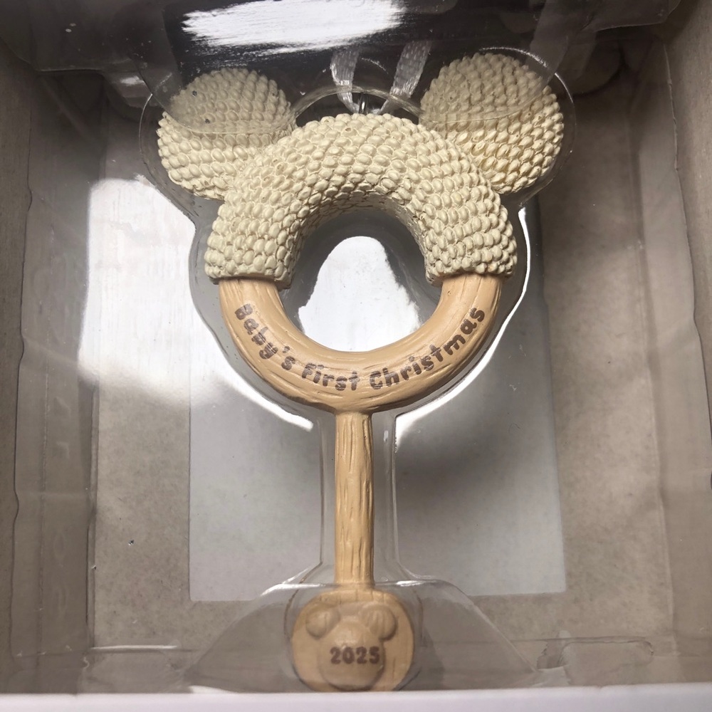 Hallmark Mickey Mouse "Baby's First Christmas" Rattle Christmas Ornament 2025